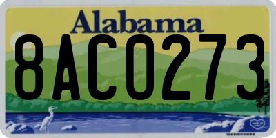 AL license plate 8AC0273