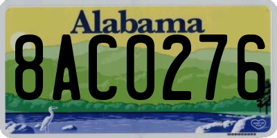 AL license plate 8AC0276