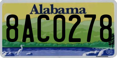 AL license plate 8AC0278