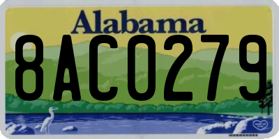 AL license plate 8AC0279
