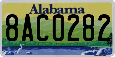 AL license plate 8AC0282