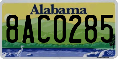 AL license plate 8AC0285
