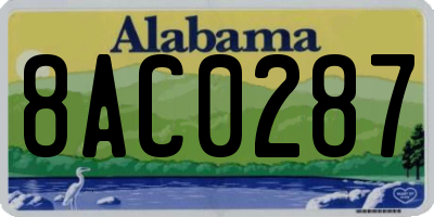 AL license plate 8AC0287