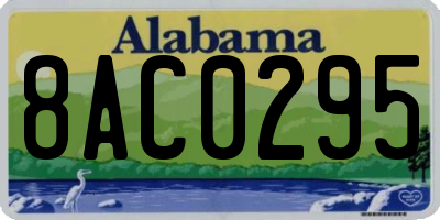 AL license plate 8AC0295