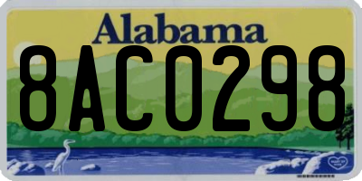 AL license plate 8AC0298