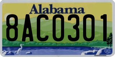 AL license plate 8AC0301