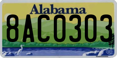 AL license plate 8AC0303
