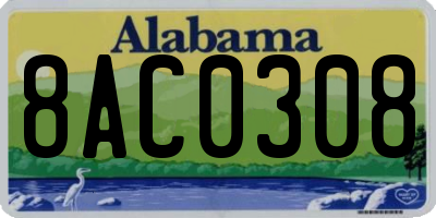 AL license plate 8AC0308