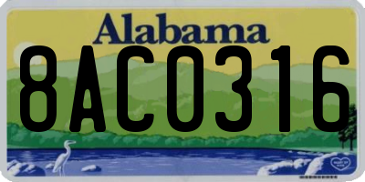 AL license plate 8AC0316
