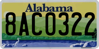 AL license plate 8AC0322
