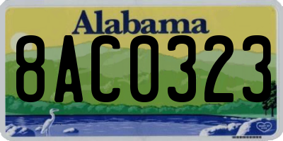 AL license plate 8AC0323