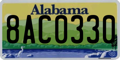AL license plate 8AC0330