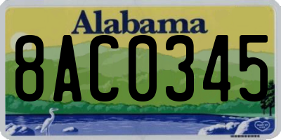 AL license plate 8AC0345