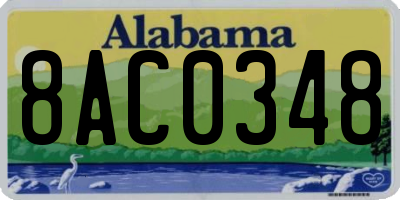 AL license plate 8AC0348