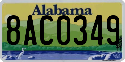 AL license plate 8AC0349
