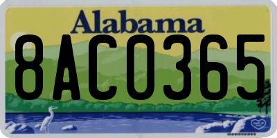 AL license plate 8AC0365