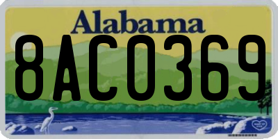 AL license plate 8AC0369