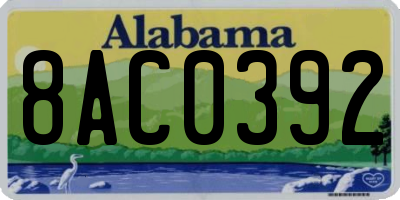 AL license plate 8AC0392