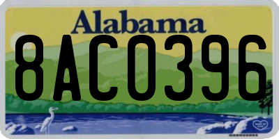 AL license plate 8AC0396