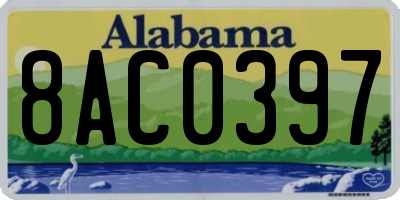 AL license plate 8AC0397