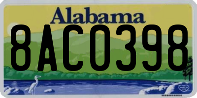 AL license plate 8AC0398