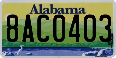 AL license plate 8AC0403