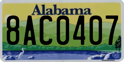 AL license plate 8AC0407