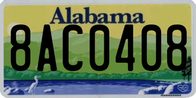 AL license plate 8AC0408