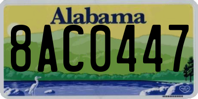 AL license plate 8AC0447
