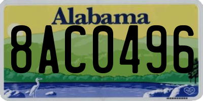 AL license plate 8AC0496