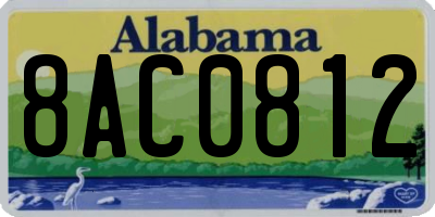 AL license plate 8AC0812