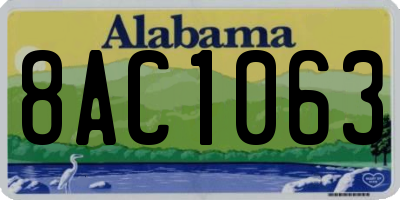 AL license plate 8AC1063