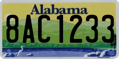 AL license plate 8AC1233