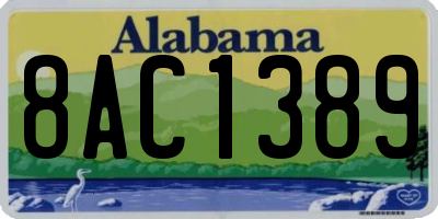 AL license plate 8AC1389