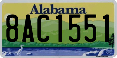 AL license plate 8AC1551
