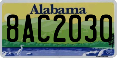 AL license plate 8AC2030