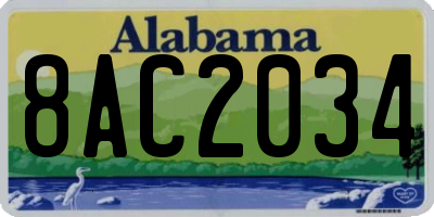 AL license plate 8AC2034