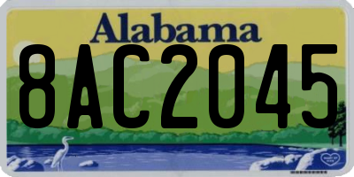 AL license plate 8AC2045