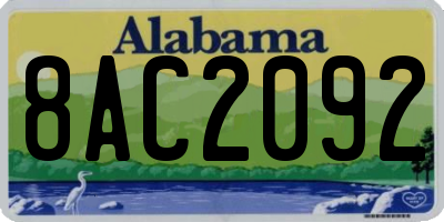 AL license plate 8AC2092