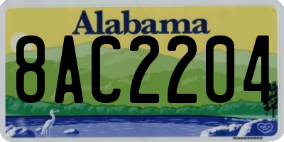 AL license plate 8AC2204