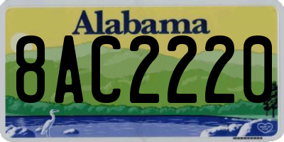 AL license plate 8AC2220