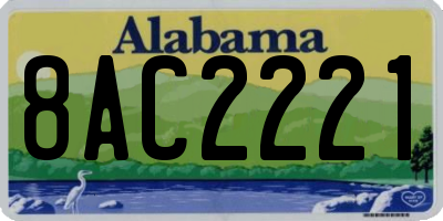 AL license plate 8AC2221