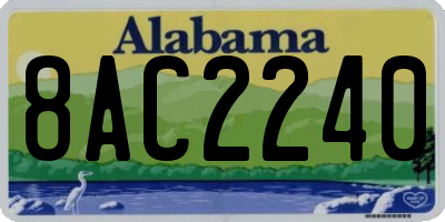 AL license plate 8AC2240
