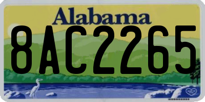 AL license plate 8AC2265