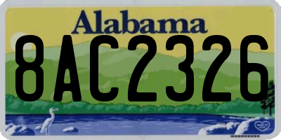 AL license plate 8AC2326