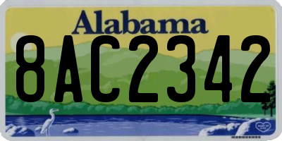 AL license plate 8AC2342