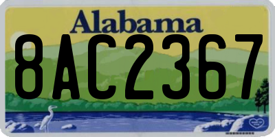 AL license plate 8AC2367