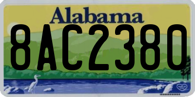 AL license plate 8AC2380