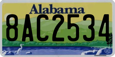 AL license plate 8AC2534
