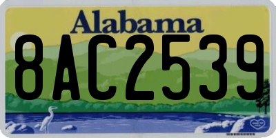 AL license plate 8AC2539